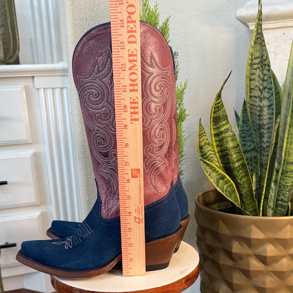 Texas Country Coastal Cowgirl Snip Toe Two-Tone Design Ladies Boots Size 6 - Picture 14 of 15